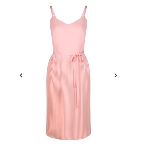 New long tall sally PLEATED GEORGETTE DRESS Sz 8 - Picture 4 of 5